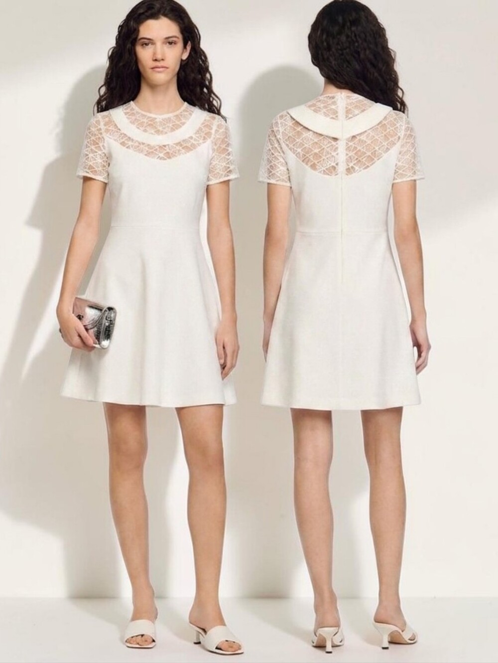 SANDRO PARIS Short Sleeve A-line Cocktail Dress - Size M